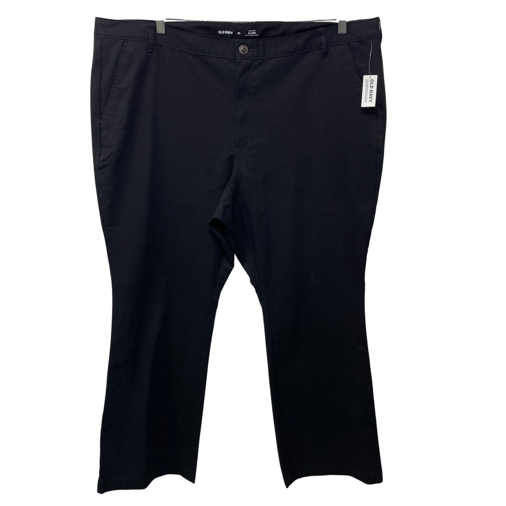 Old Navy Womens Plus 22 High Rise Flare Adjustable Waist Pants Black Uniform New